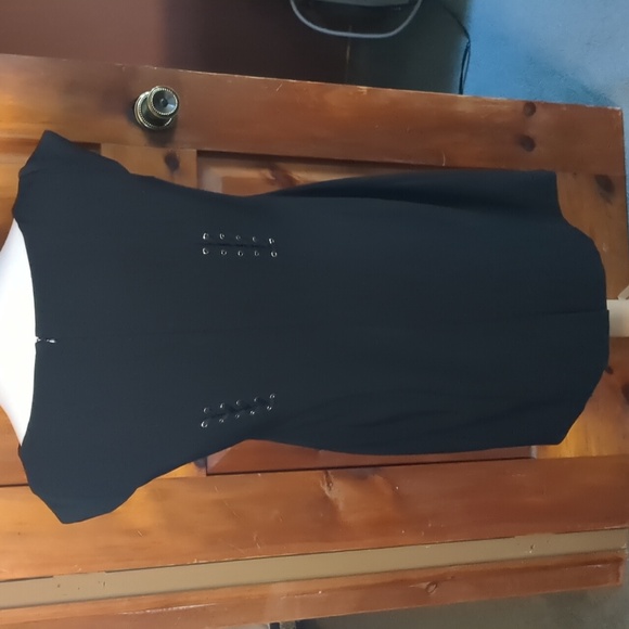 BIANCA NYGÅRD* Black career formal dress cap sleeve corseting detail zip back - Picture 8 of 13